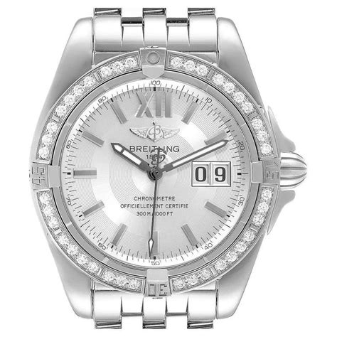 Breitling Windrider Cockpit 41mm Steel Diamond Mens Watch 